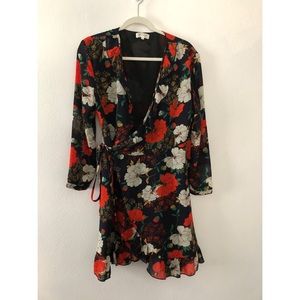 Printed mini wrap dress